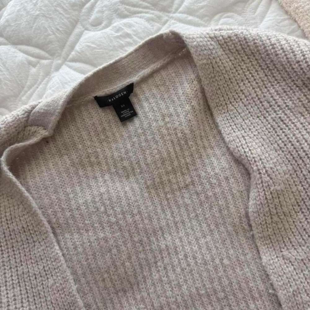cream knit cardigan sweater with pockets - Picture 5 of 5